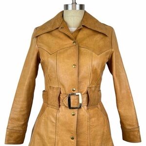 Zig Zag San Francisco Rare Tan Leather Belted Women's Jacket